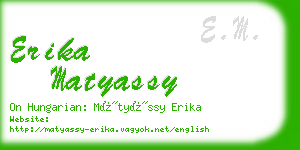 erika matyassy business card